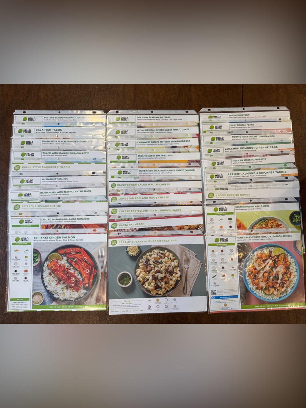 HelloFresh Salmon, Shrimp, Tilapia, Barramundi & Vegetarian - 30 Recipe Cards